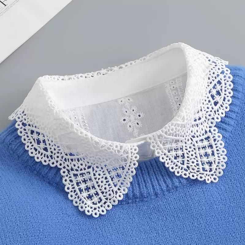 

Белые поддельные воротники для женщин клетчатый лацкан съемный воротник рубашка кружевная стойка ложный воротник женщина съемный галстук Nep Kraagie