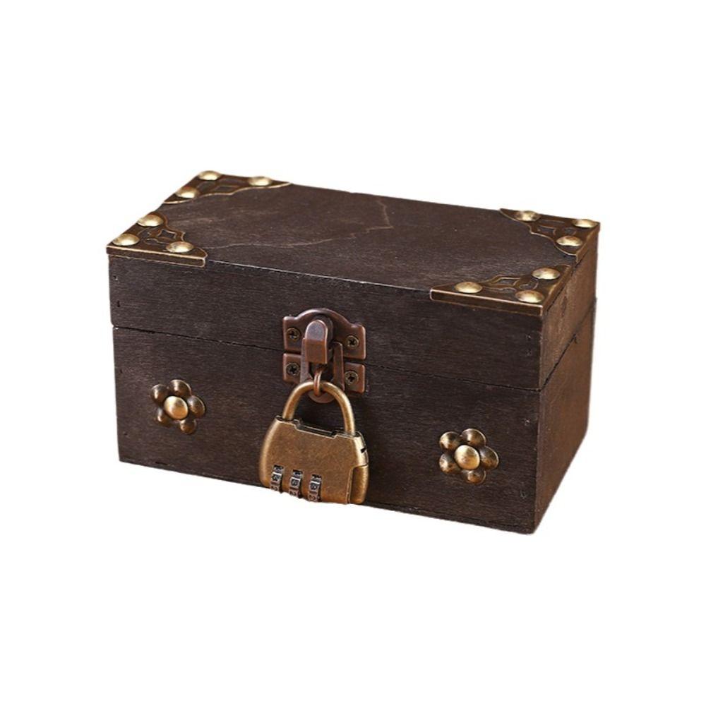 Wooden Multifunctional Treasure Chest Retro Style Collection Gift Box  Gift