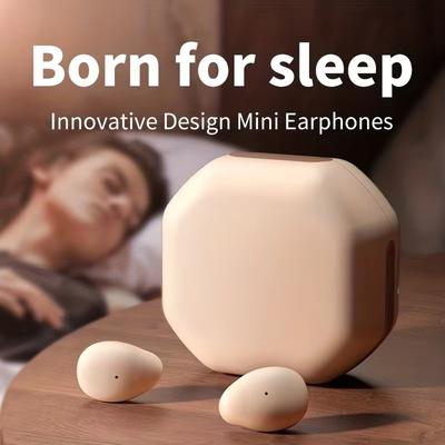 Mini Sleep Earbuds Wireless Bluetooth Ultra-Light Fit Sleep Headphones for Side Sleepers Portable Charging Case Soft In-Ear Ear Plugs for Sleeping