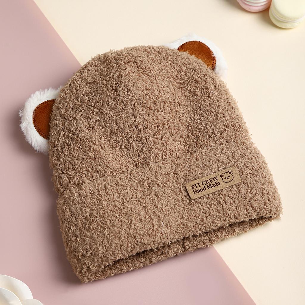 Baby Boy Beanie Protect Neck Bear Windproof Winter Child Cartoon Hat Knitted Warm Kids Girls Earflap Caps