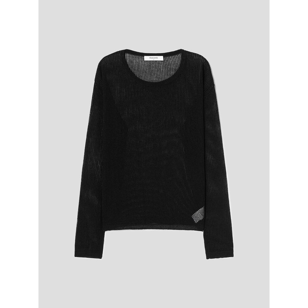 8Seconds Textured Long Sleeve Pullover Black Black/S