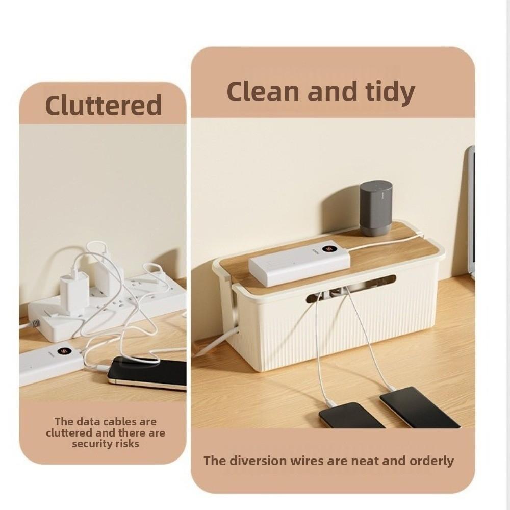 Plastic Desktop Storage Box Multi-Purpose Power Socket Management Box