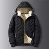 Cotton Jacket Men's Thick, Plus Size Men's Mid To Long, Down Cotton Jacket with Added Fleece and Increased Thickness for Warmth