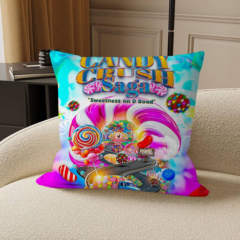 C-Candy Crush Saga Personalized Pillow Cover Kids Bedroom Wild Party Decor Pillowcase Kid Birthday Shower Gift