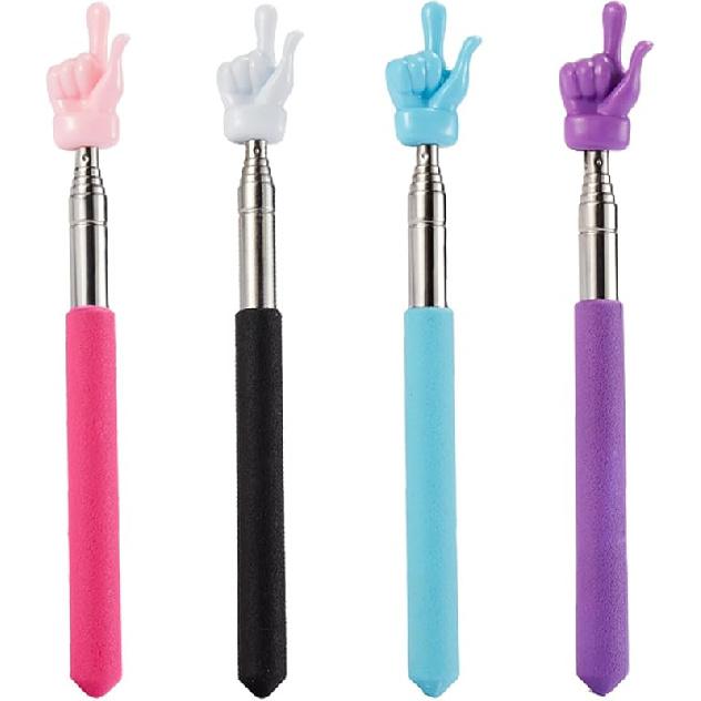 4 Pcs Telescopic Teachers Pointer for Classroom, Extendable Hand Pointer Finger Pointer Stick, Mini Retractable Pointing Stick for Elementary School