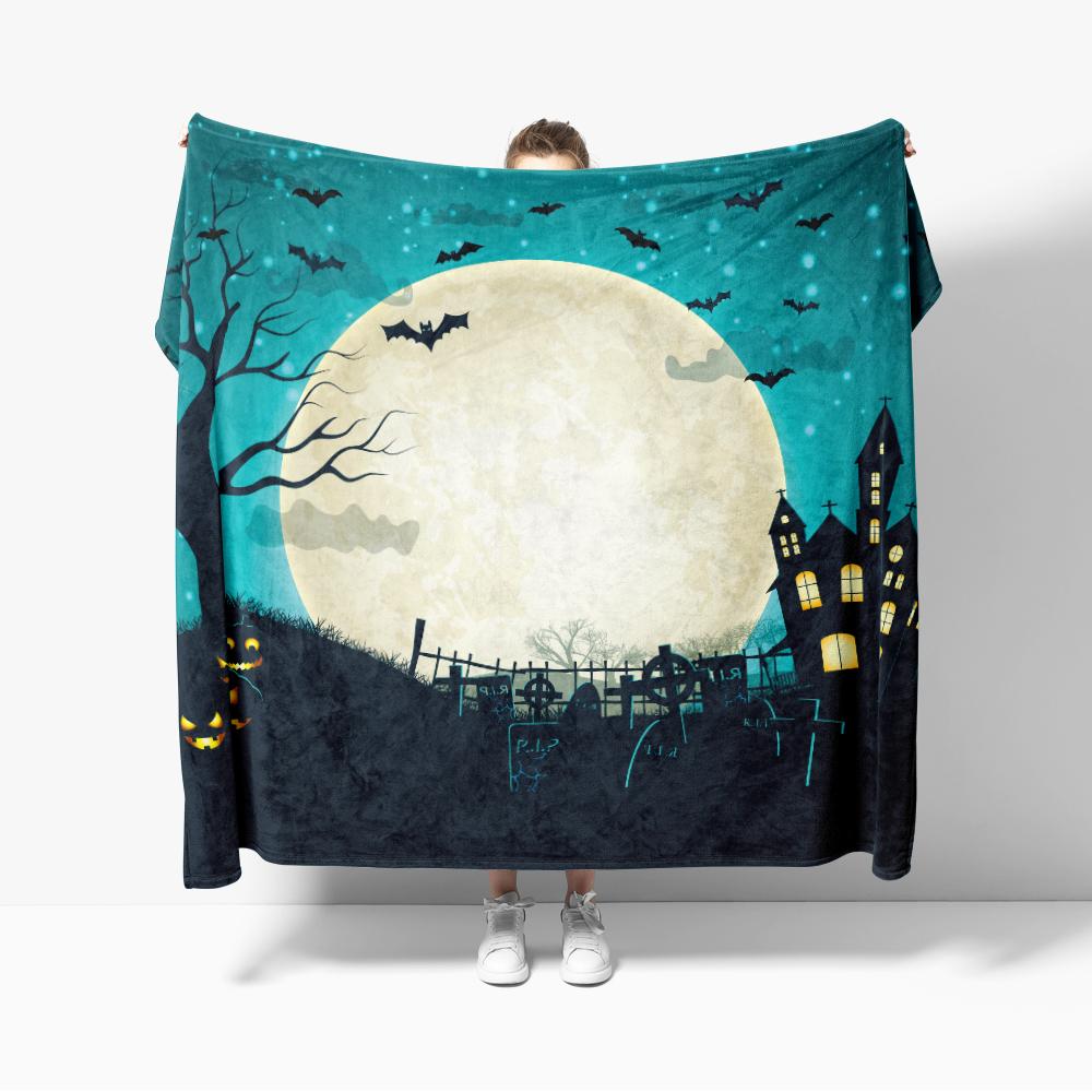 

Throw Blanket Halloween Fall Thanksgiving Gift Blanket Pumpkin Blankets Sofa Blankets For Couch bed Ghost Print 30x40in