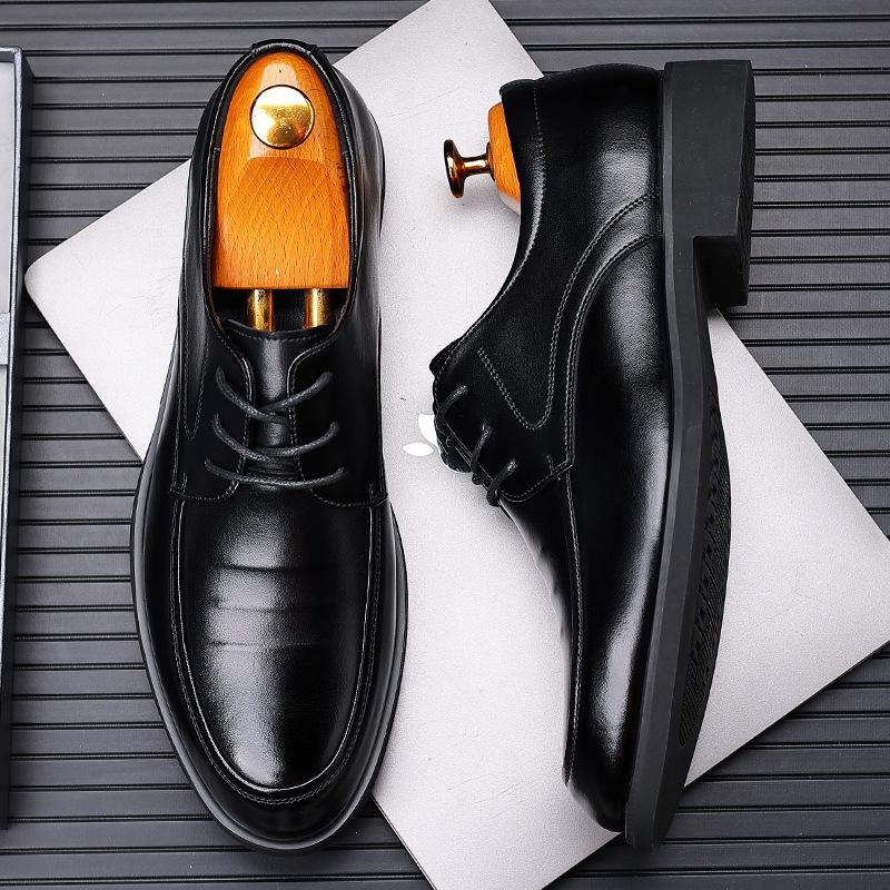 Leather shoes men's formal wear men's youth autumn British suit shoes cowhide wedding groom shoes 2025