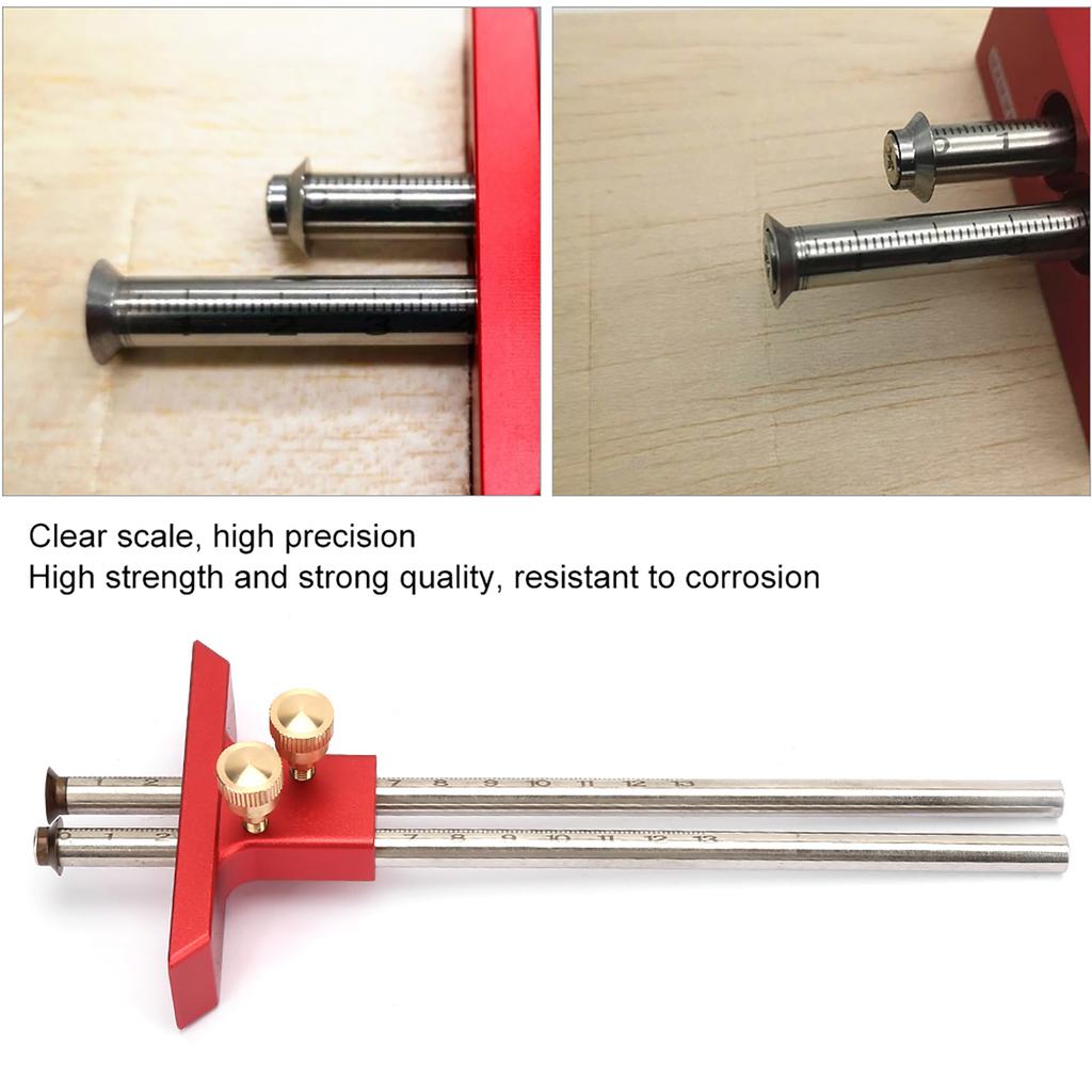 Stainless Steel Woodworking Double Head Scriber Ruler Marking Gauge Wood Scribe Tool Carpentry