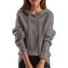 Women's Fashion Casual Solid Color Long-sleeved Drawstring Hooded Sweater Top