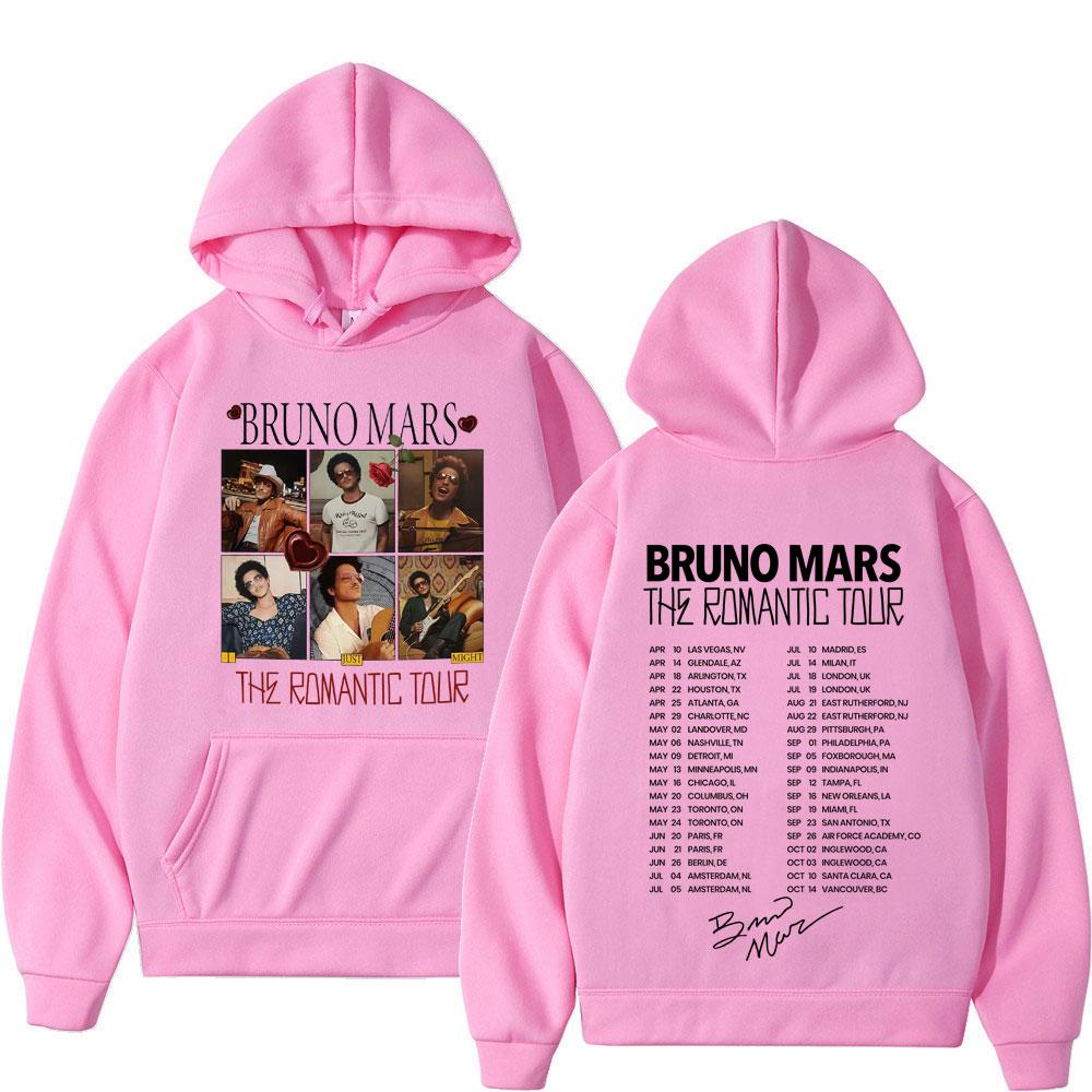 Bruno Mars The Romantic Tour Felpa Uomo Donna Moda Felpe Maniche Lunghe Pullover Regali per Fan