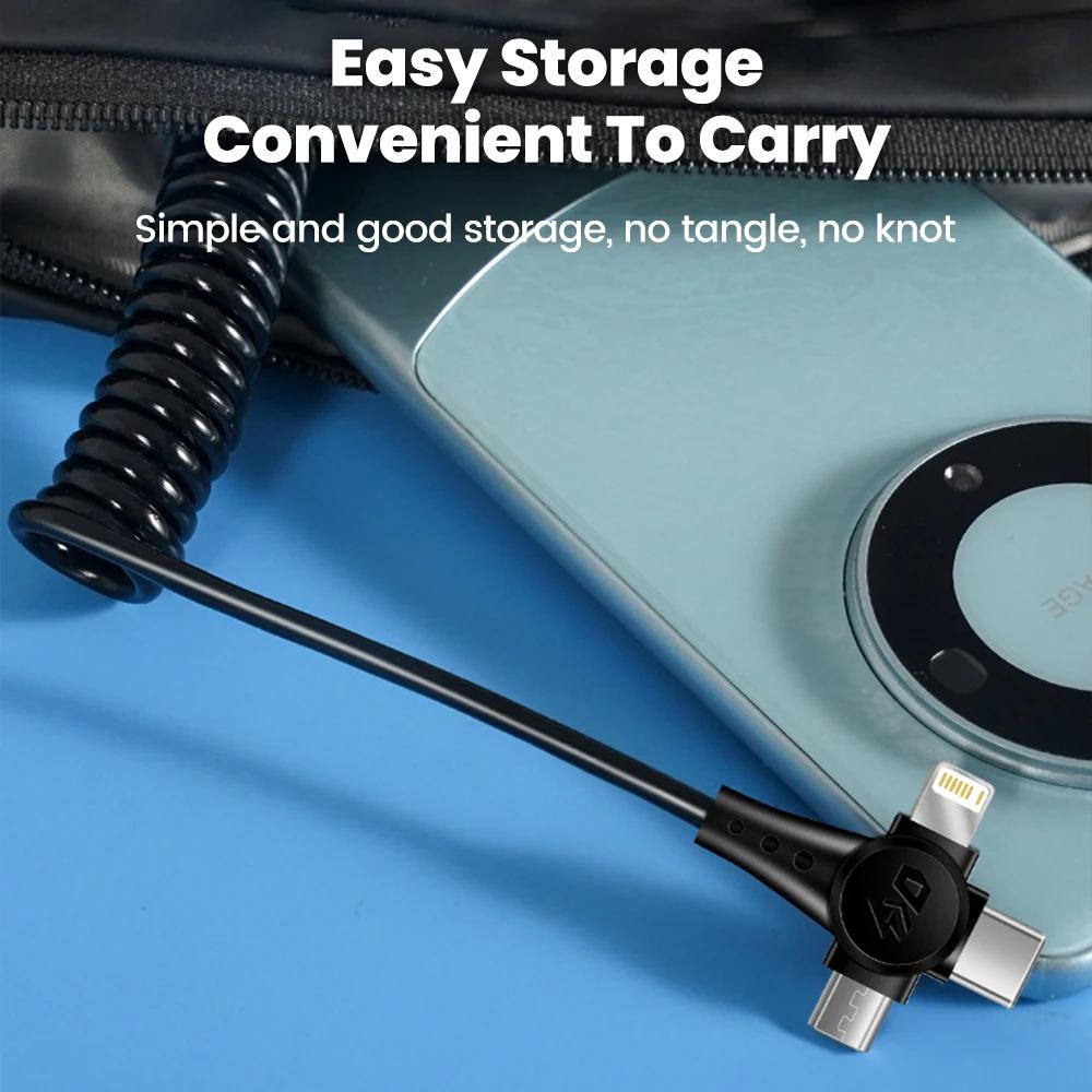 120W 3 in 1 Micro USB Cable Super Fast Charging For iPhone 16/15/14/13/12 Samsung S24 S23 Xiaomi USB Type-C Charger Cable Cord