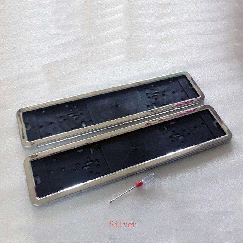 2 Pcs Fit EU License Plate Frame License Plate Holder Number Plate Frame Stainless Carbon Fiber And Plastic Car Accessories