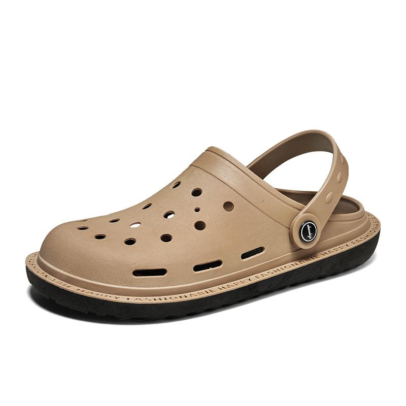 Summer Thick-soled Heightening Rubber Sandals Couple Bag Head Slippers Casual Trend Hole Shoes Latex Men's Beach Shoes