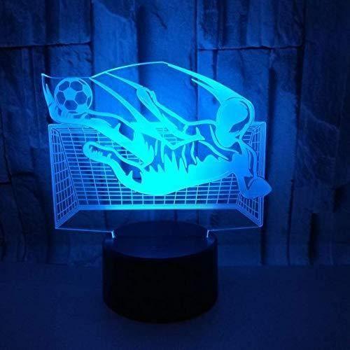 XM7922-Hmnzxy Nouveau Football 3D Veilleuse Colorée Tactile Télécommande Usb 3D Led Petite Lampe De Table Décorative