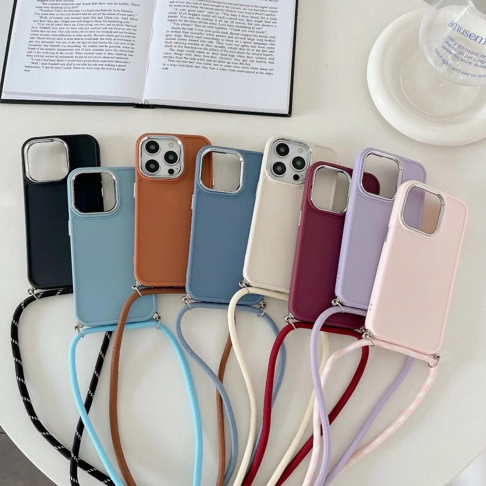 Luxusní crossbody náhrdelník šňůrka pouzdro na telefon pro iPhone 15 14 13 12 11 Pro Max X XS XR 7 8 Plus SE   Kryt se šňůrkou