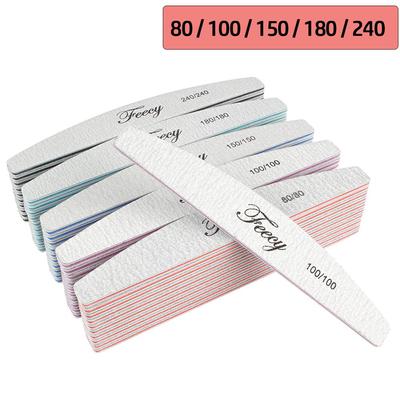 Pilniki do paznokci bufor papier ścierny papier ścierny 80/100/150/180/240 ziarna do manicure mocne grube szlifowanie półksiężyc wapno pilnik do paznokci narzędzia