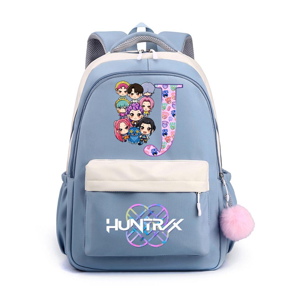 26 English Letter K-Pop Printed Backpack for Teenger Student Girl Boy Schoolbag Bookbag Kid Gift Women Large Capacity Waterproof Travel Bag Mochila