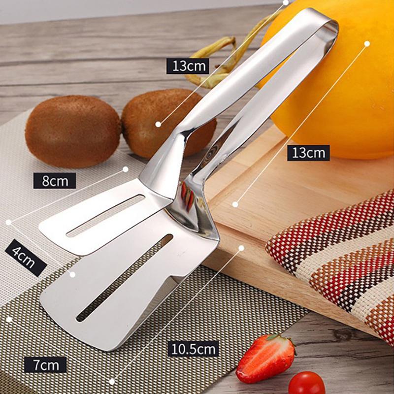 Edelstahl Bratwender Clip Grillzange Bratsteak Gebratener Fisch Pfannenwender Zange Antihaft Grillen Camping BBQ Werkzeug