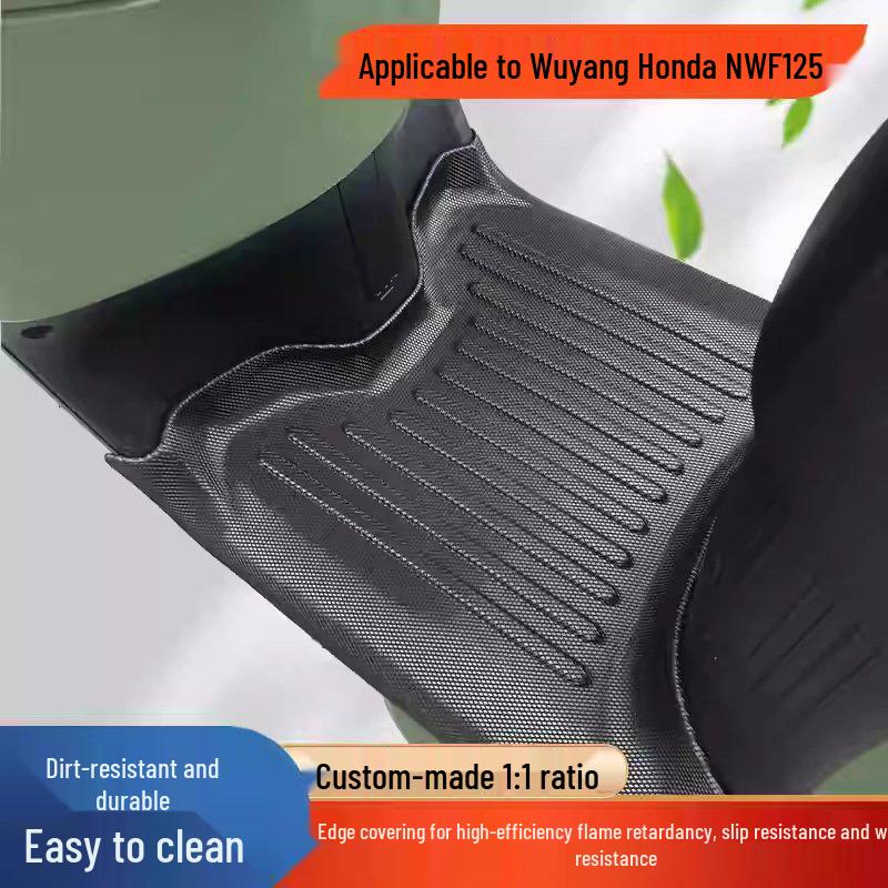 Wasserdichte, rutschfeste TPE-Fußmatten für Wuyang-Honda NWF125: Verdickter Vollschutz für Pedale.