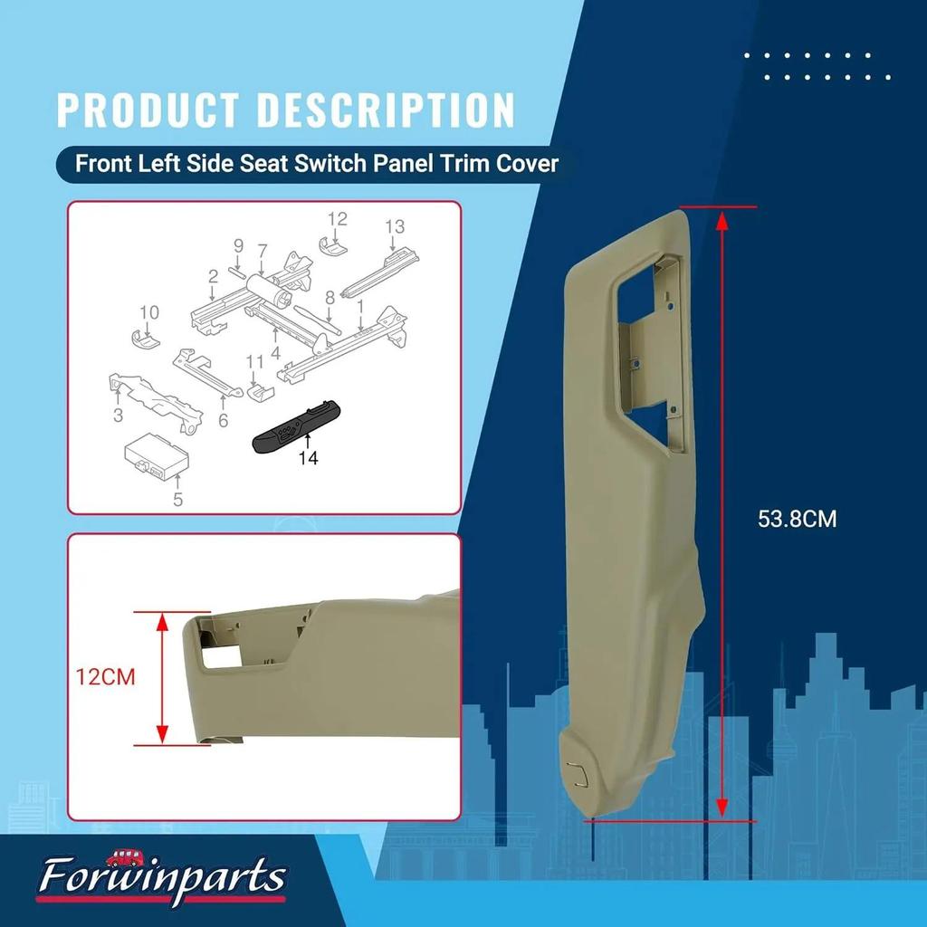 Placa de Cubierta del Interruptor de Ajuste del Asiento Volvo para XC90, XC70, V70, S80 (39802020, 39802016)
