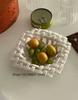 Korean-style Ceramic Hand-woven Storage Basket Coffee Table Desktop Fruit Basket Home Decoration Basket Snack Tray