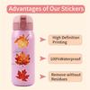 Vibrant Maple Leaf Transparent Stickers - Reusable, Self-Adhesive Decals for Water Bottles, Scrapbooking, Journals, Skateboards