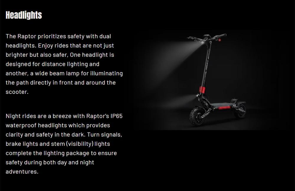 YUME Raptor Electric Scooter, 3000W*2 Motor, 60V 27Ah Battery, 11-inch Road Tires, 80km/h Max Speed