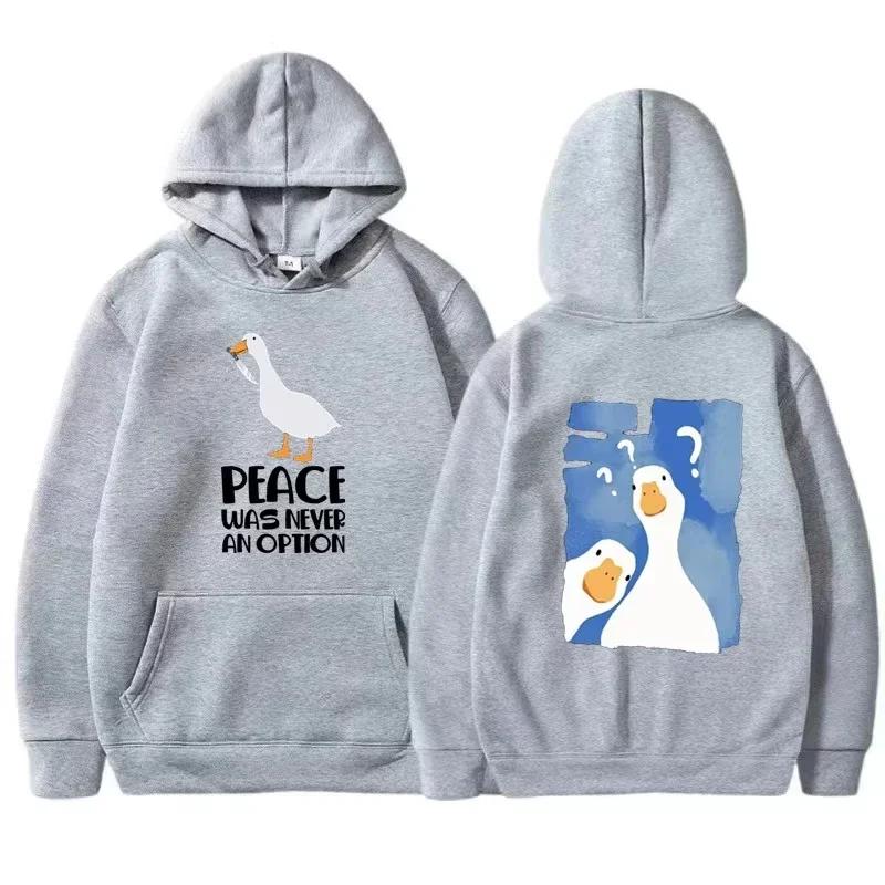 2025 Fashion Male and Female Couples Cute Duck Print Hoodie Casual Hoodies Pullovers Sweatshirts Men's Color Hoodies Sweatshirt