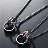 Rainbow Titanium Stainless Steel Unisex Necklace – Seven-Color Pendant Jewelry for Couples