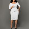 Women's Solid Color Hip-Hugging OL Pencil Skirt Dress - European & American Style, 2025 Fashion