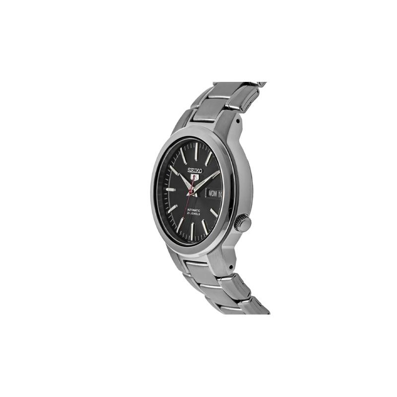 SEIKO seiko5 30 meters waterproof Automatic alloy strap men's watch black dial SNKA07K1