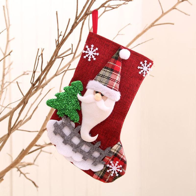 1PC Cartoon Christmas Socks Ornaments Merry Christmas Decorations Home Christmas Gifts Xmas Noel Navidad Happy New Year Supplies