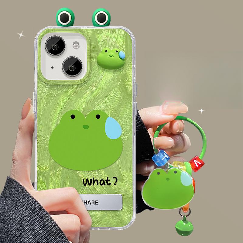 

Suitable for Huawei Mate50 Mobile Phone Case Nova10 Smudged Frog Doll Pendant Feather Yarn Honor 90 Invisible Bracket HUAWEI P70/PURA70