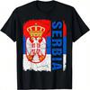 Vintage Serbische Flagge Serbien Stolz Wurzeln Erbe Geschenk T-Shirt