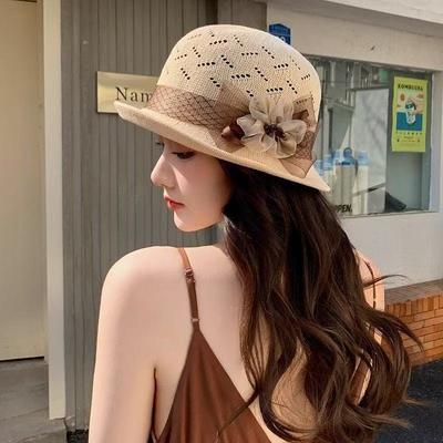 Summer Top Hat Flower Fisherman Hat Fashionable Breathable Sunscreen Rolled Edge Basin Hat Thin Design