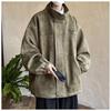 Men's Retro Heavyweight Suede Stand-up Collar Winter Jacket - Casual, Versatile, Trendy Outerwear