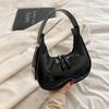 Popular women's bags spring and summer new simple and fashionable glossy shoulder bags underarm bags moon bags