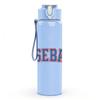 1PC Baseball Sport Text Logo Print 750ml Color Plastic Sports Water Bottle Leakproof Flip Straw Lid Suitable for Sports Office Home Use