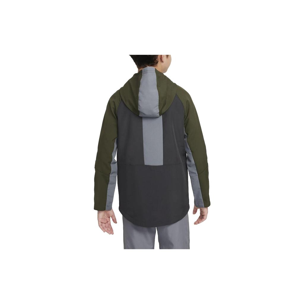 Nike Color Block Mikina s kapucí na zip, ležérní s dlouhým rukávem, dětská bunda, uhlová DO7095-060