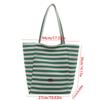 Letter Stripe Canvas Bag Striped Tote Bag Simple Cloth Shoulder Bag  Girls