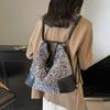 Leopard print bag women's large-capacity new versatile shoulder commuter tote bag multi-functional backpack
