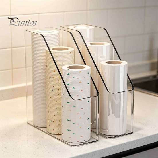 Horizontal Desk Organizer Kitchen Cling Film Organizer, Space Saving Durable Storage Box, Large Hair Accessory Case Capacity Vertical Bin, for