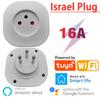 16A Israel Smart Wifi Power Plug Smart Wifi Wireless Socket Outlet Work with Alexa Google Home Assistant Tuya SmartLife APP