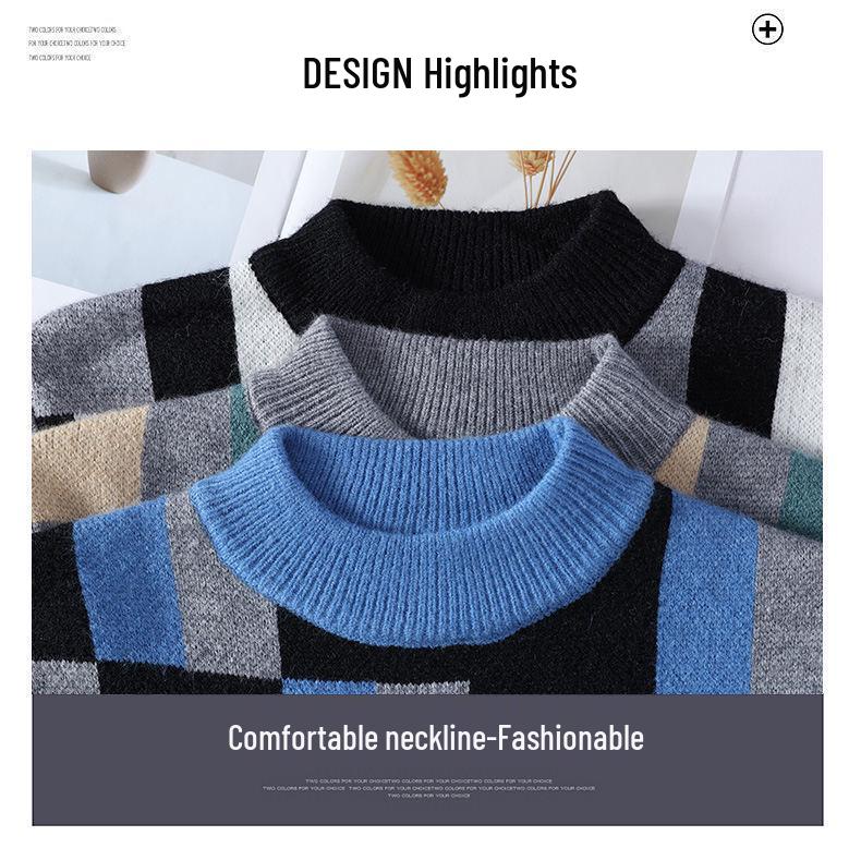 Men's Casual Long Sleeve Knit Sweater - Autumn/Winter Plus Size