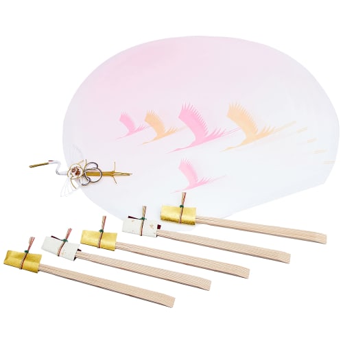 

Yamako Table Mat, Half Moon Banquet Hospitality Set, Celebration Crane Design, 88764