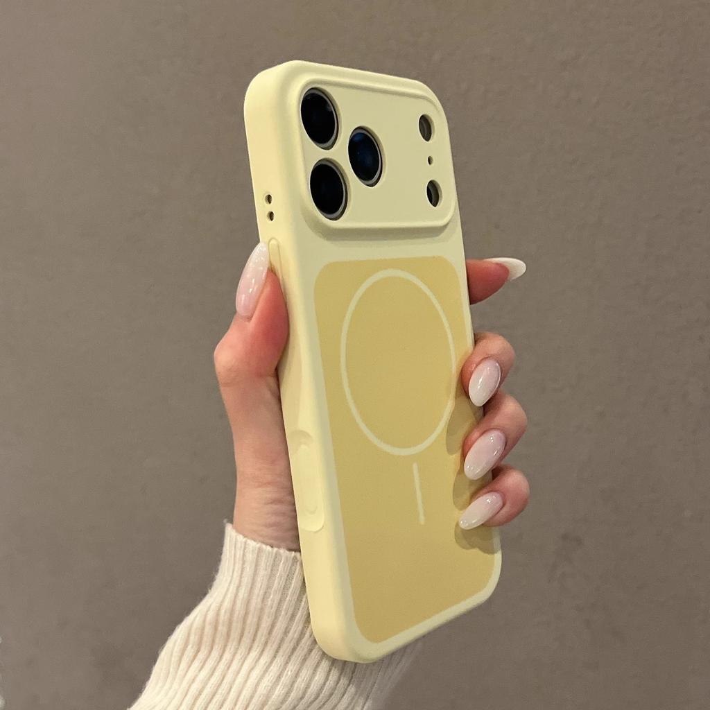 Applicable To iPhone17ProMax Mobile Phone Case Two-color Liquid Silicone Magnetic Suction Apple 16ai Button All-inclusive Lens