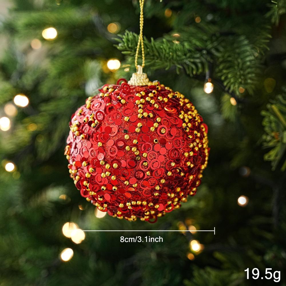 Foam Christmas Ornament Powder Coated Ball Foam Ball Pendant Xmas Bauble  Holiday Party Decor