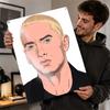 Eminem Portrait Digital Art Metal Poster Perfect Gift for Fans Lovers Customized Wall Art Metal Sign for Decor Room Wand Deko
