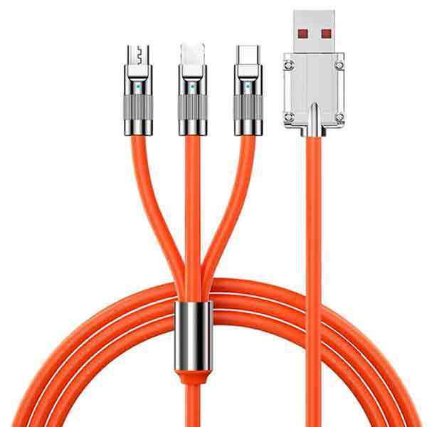 120W Zinc Fast Charging 3-in-1 Cable for Apple, Huawei, Android, Xiaomi