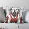 The Bulldog Ruler Throne Pillowcase Polyester Linen Velvet Creative Zip Decorative Home Cushion Cover x